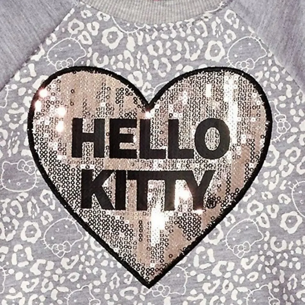 Hello Kitty Baby Girl Sequin Heart Tutu Dress Size 24 Mo Fleece Long Sleeve NWT